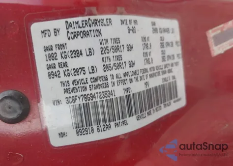 2004 Chrysler Pt Cruiser Gt z USA, uszkodzony, nr VIN 3C8FY78G94T235341